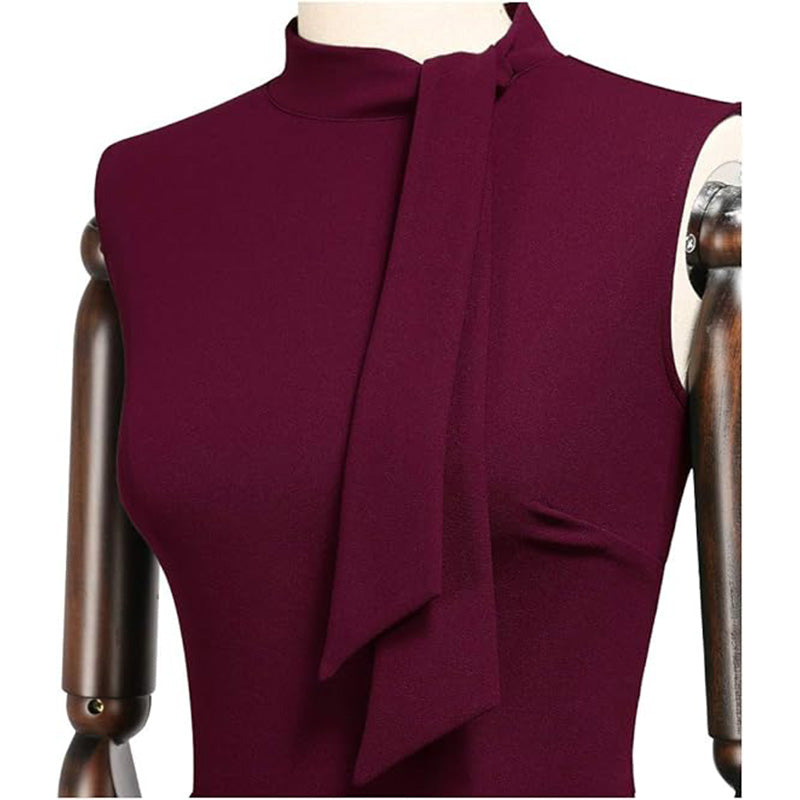 💋Sultry Vintage Vibes! Half-Collar Ruffle Dress w/ Waist Cinching✨ Old Hollywood Glam Pencil Dress💫 Cocktail Party Dress | Retro TikTok Viral 💋Sultry Vintage Vibes! Half-Collar Ruffle Dress w/ Waist Cinching✨ Old Hollywood Glam Pencil Dress💫 Cocktail Party Dress | Retro TikTok Viral